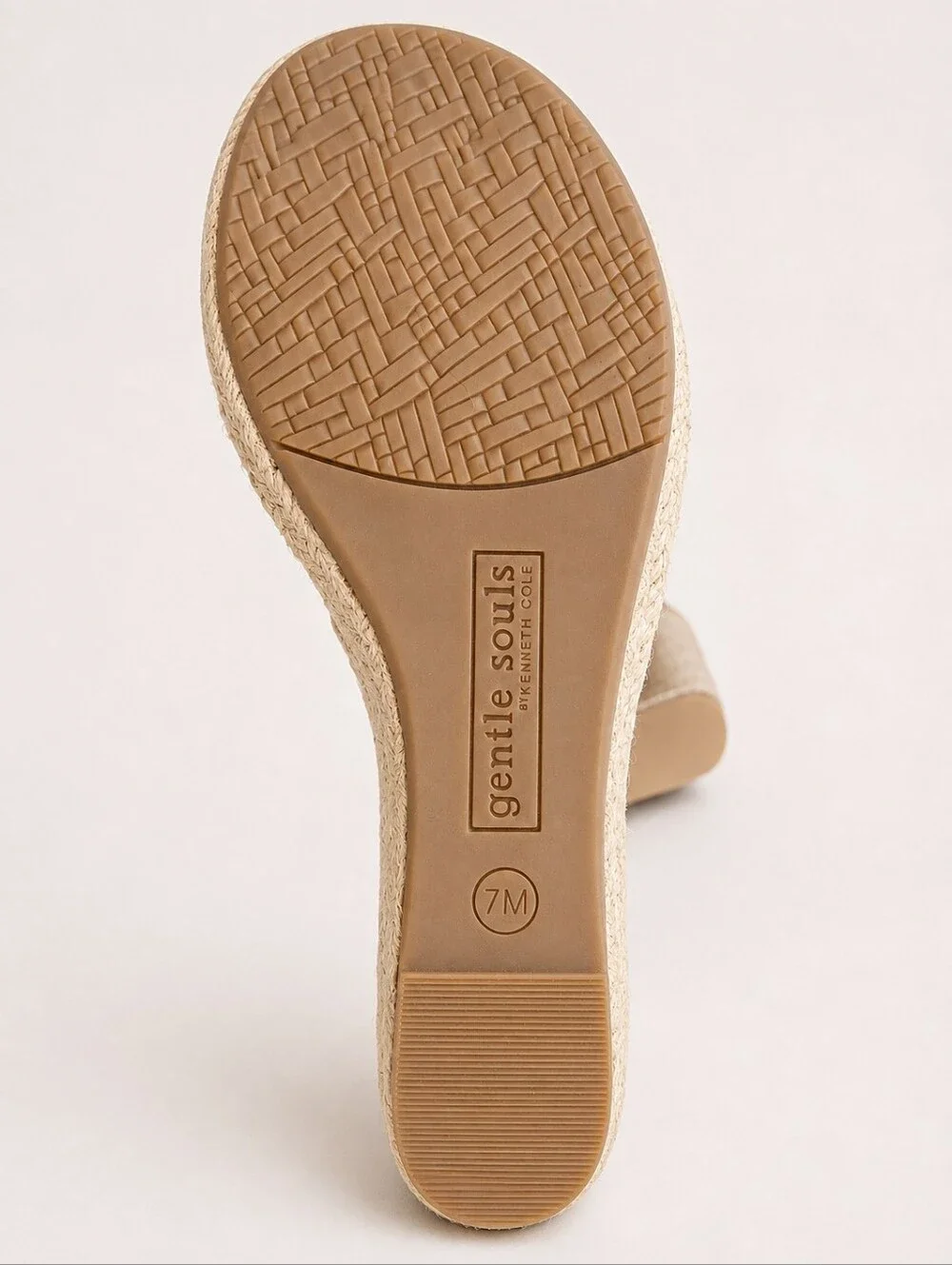 Gentle Souls by Kenneth Cole Corinne Metallic Leather Wedge Sandals Size 7 NWOB
